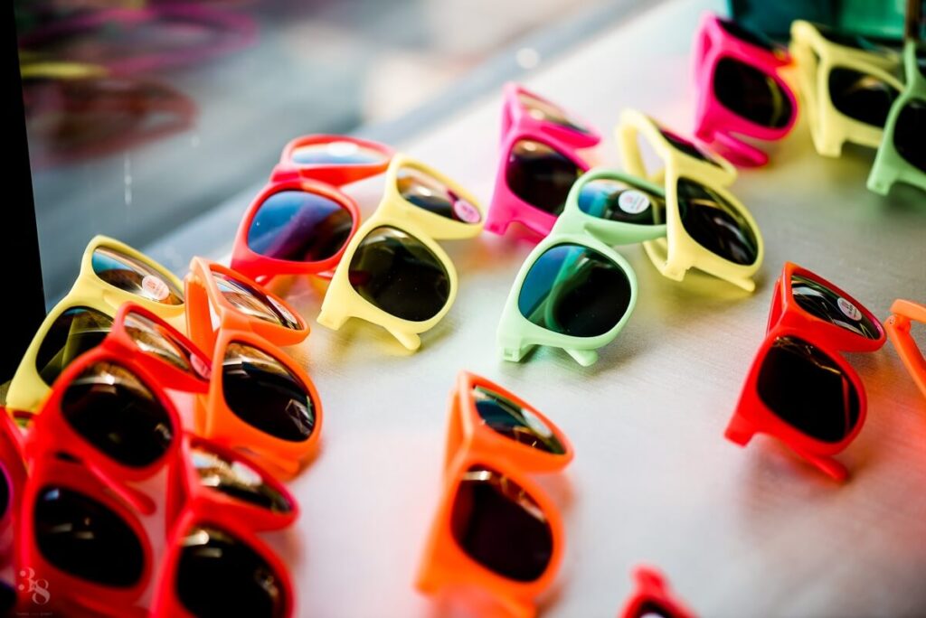 fun sunglasses for guests as gifts for for a sunny wedding day 