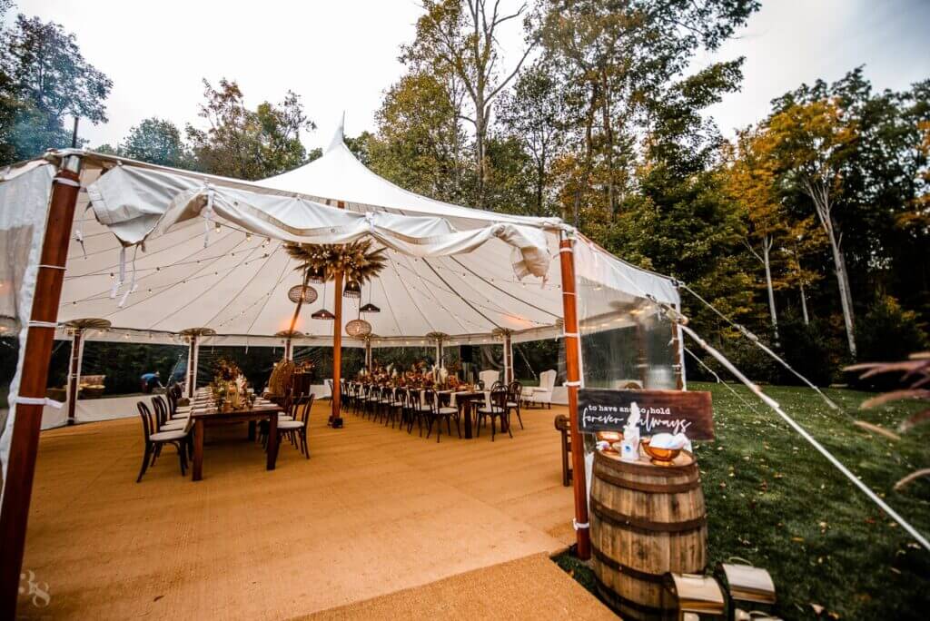 clevleand backyard wedding tent for outdoor ceremony