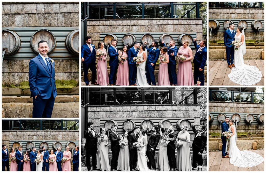 pictures of bridal party on wedding day outside of sapphire creek winery