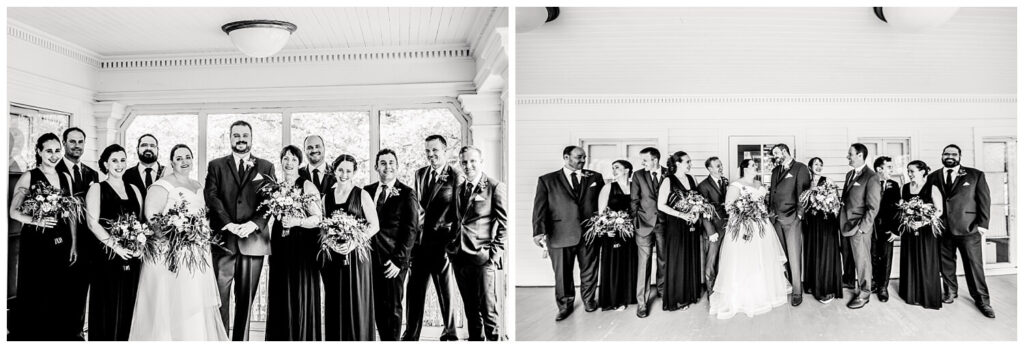 black and white wedding photos at mooreland mansion