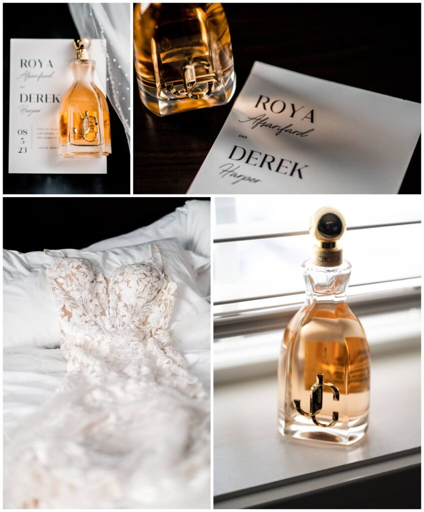 bridal details dress and perfume photos captured by three and eight photography