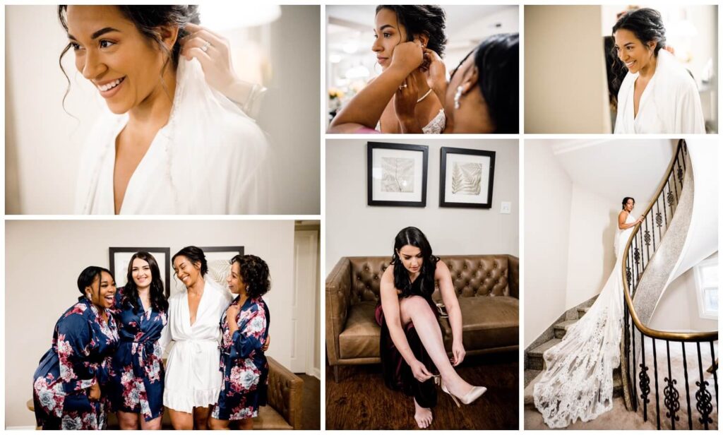 bride and bridal party getting ready at park lane