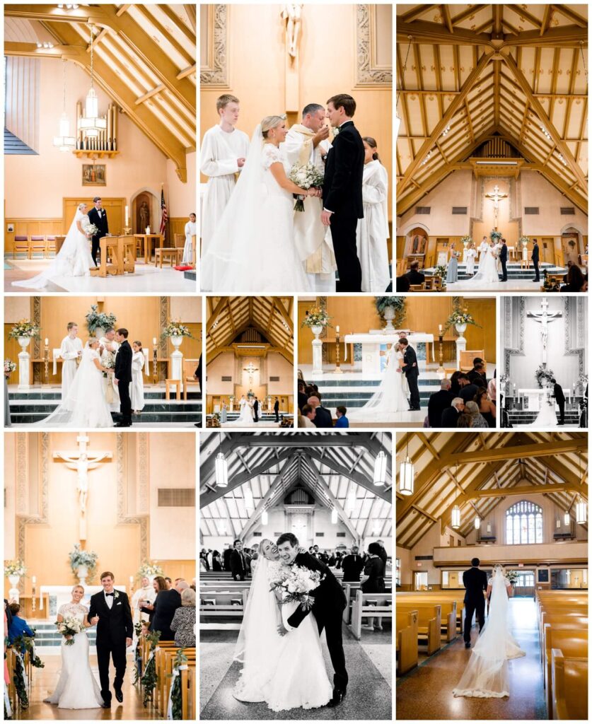 bride and groom at church wedding ceremony in cleveland ohio