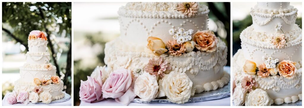 wedding cake at chagrin valley country club wedding