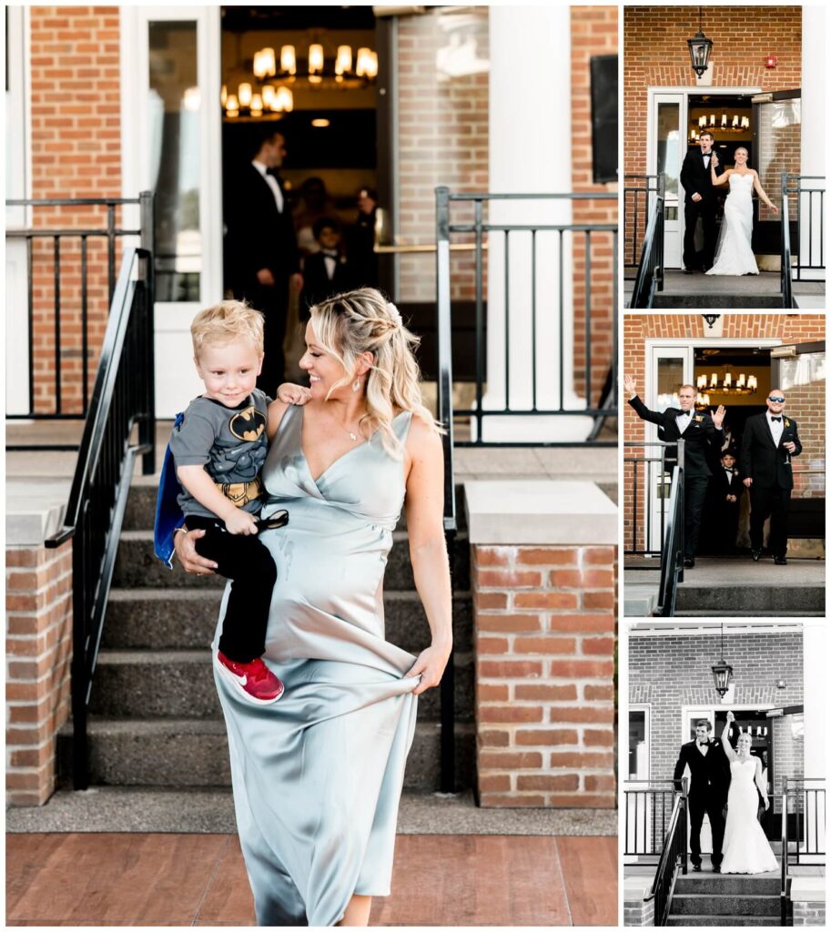 bridal party grand entrance at chagrin valley country club