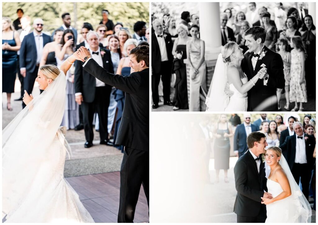 bride and groom on dance floor at chagrin valley country club wedding