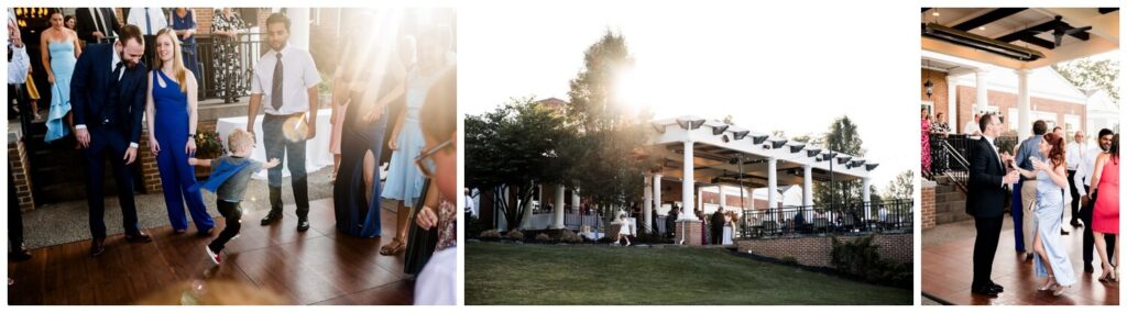 outside of Chagrin valley country club wedding at sunset in summer