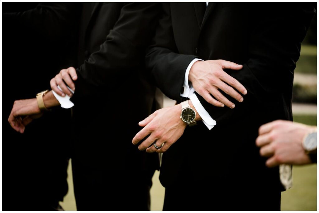 groom's watch on wedding day at chagrin valley country club