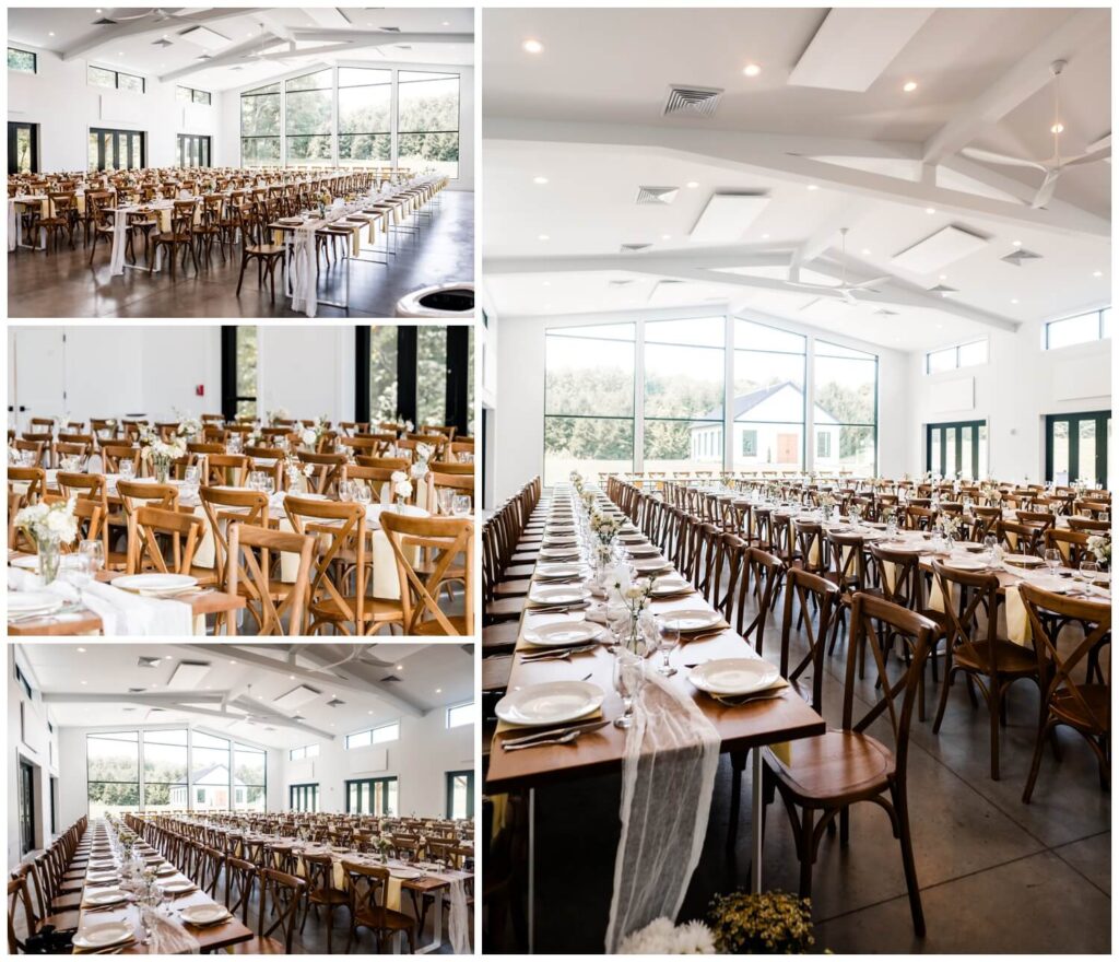 photos of the inside of the wellspring wedding venue